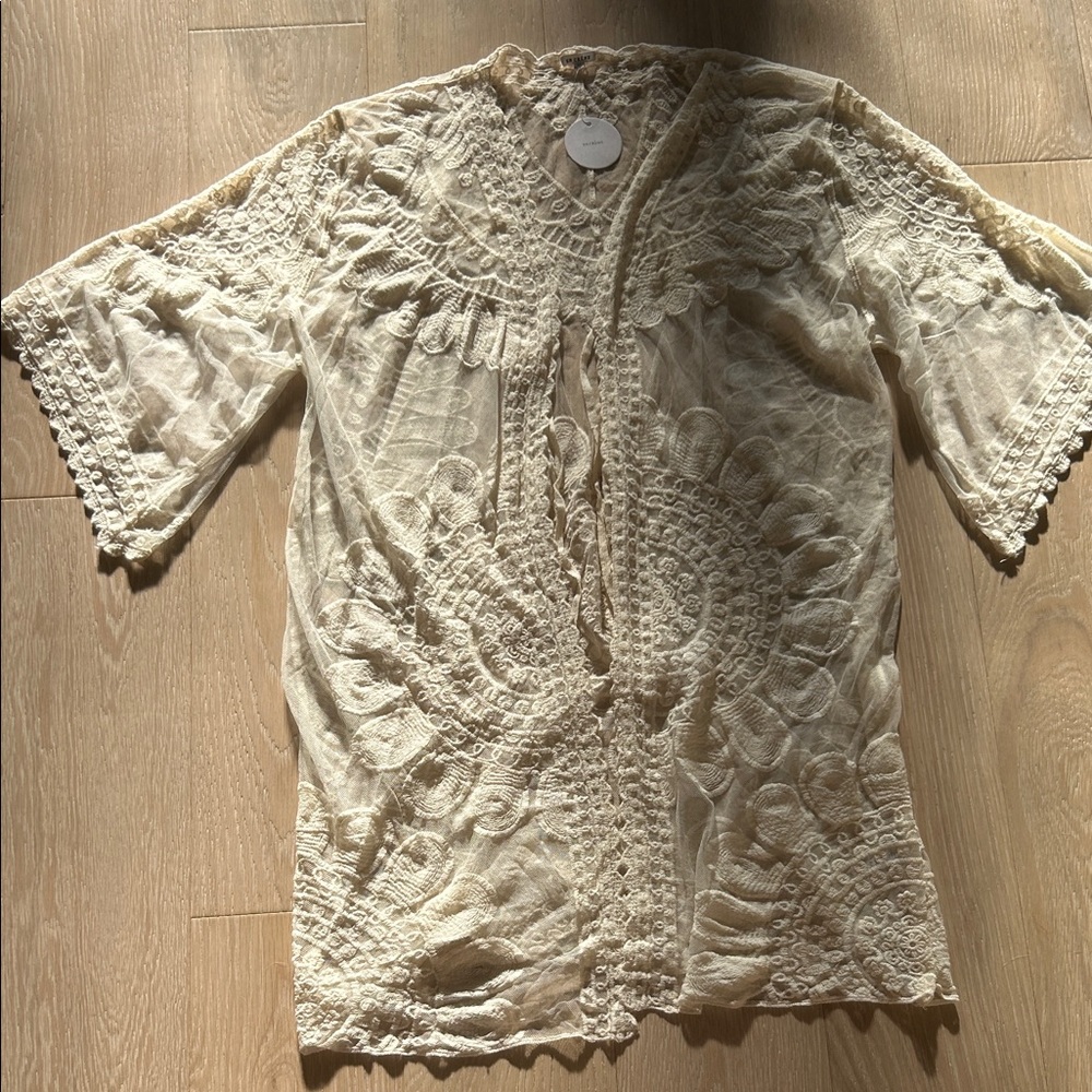 En Creme Cream Lace Coverup/Duster